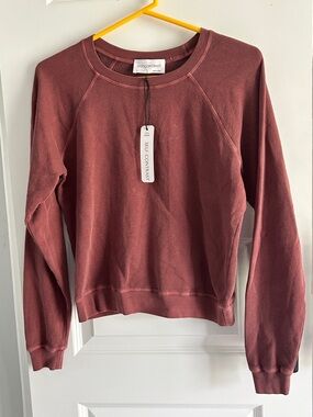 Anthro Self Contrast Mauve Crewneck Mackinley Sweatshirt small